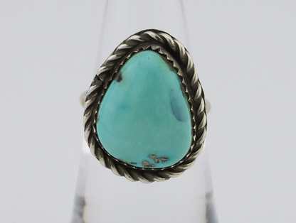Navajo Ring 925 Silver Natural Turquoise Native American Artist C.80's