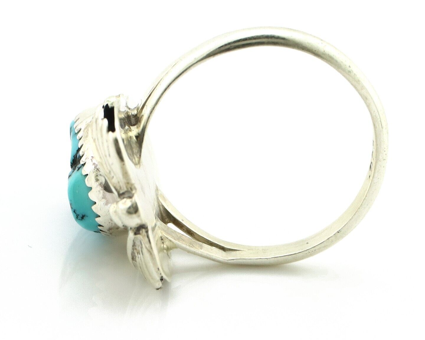 Navajo Ring .925 Silver Sleeping Beauty Turquoise Artist SN C.80's