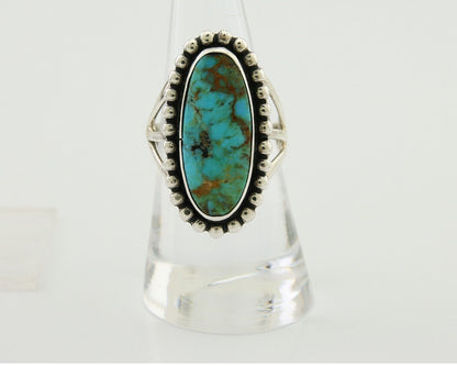 Navajo Shield Ring 925 Silver Arizona Turquoise Native Artist C.80's