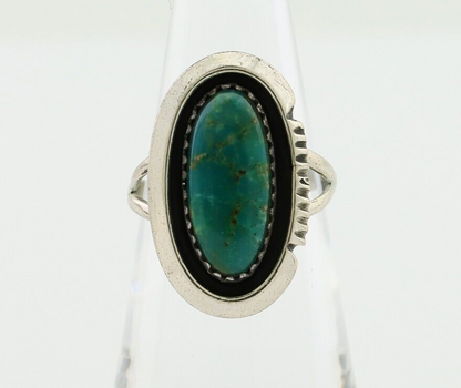 Navajo Ring 925 Silver Sleeping Beauty Turquoise Native American Artist C.80's