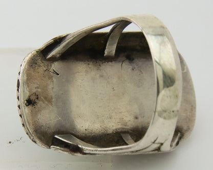Vintage Navajo Ring 925 Sterling Silver Turquoise Native American Artist C.50's
