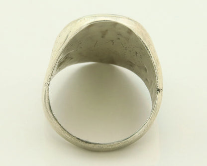 Men Navajo Ring Sterling Silver Hand Stamped Handmade Vintage Size 11