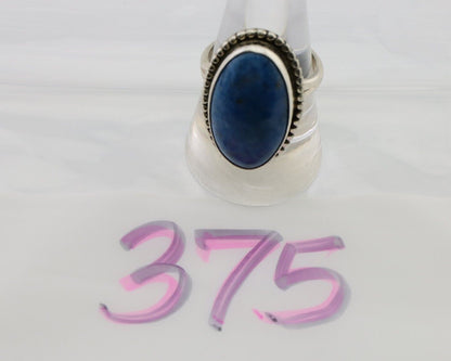 Navajo Handmade Ring 925 Silver Blue Denim Lapis Artist Signed M C.80's