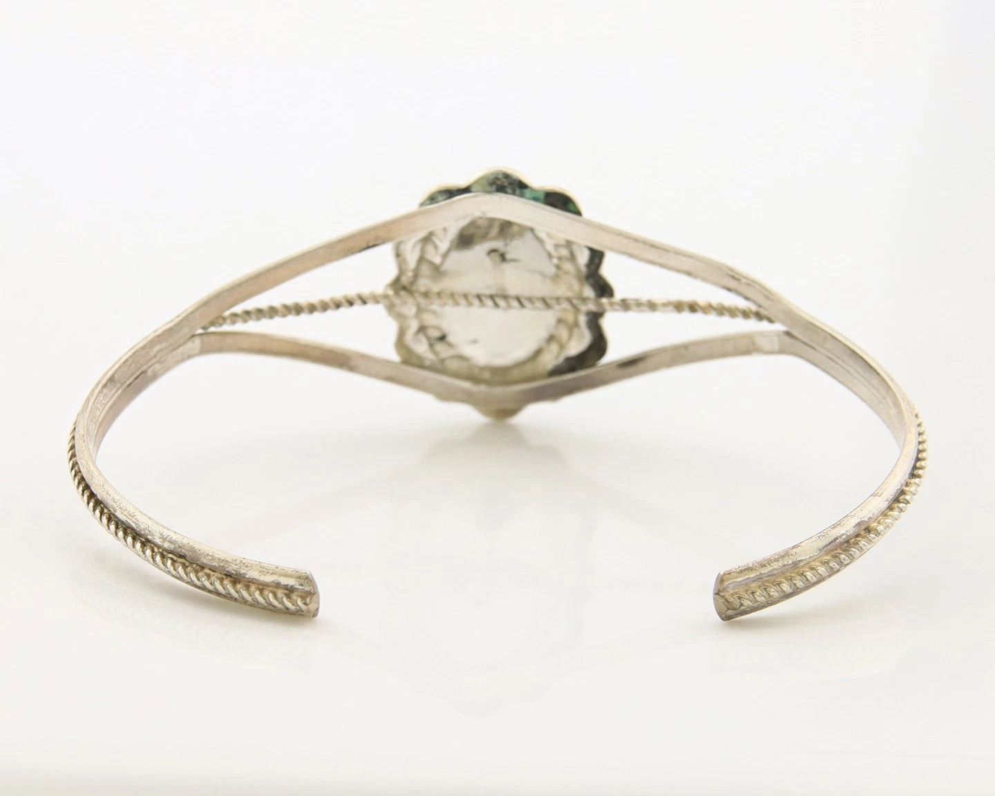 Navajo Cuff Bracelet Sterling Silver Handmade Vintage Gemstone