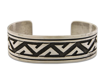 Navajo Bracelet 925 Silver Handmade Cuff Artist Signed Tommy Singer C.80's