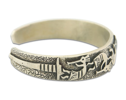 Vintage Navajo Bracelet 925 Silver Handmade Authentic Gemstone Kokopelli
