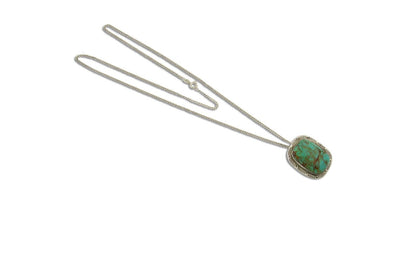 Navajo Necklace 925 Silver Natural Turquoise Artist Signed Doug Zachary C.80's