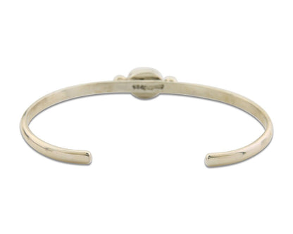 Navajo Bracelet .925 Silver Natural Red Coral Cuff Native American Artist C.80's