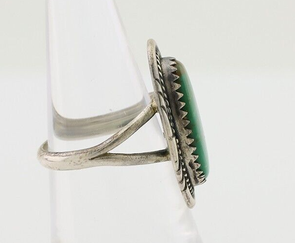 Navajo Ring 925 Silver Natural Turquoise Artist Signed M Begay C.80's