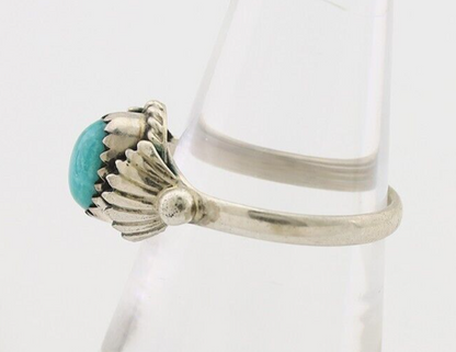 Navajo Ring 925 Silver Kingman Turquoise Native American Artist Made In 1985