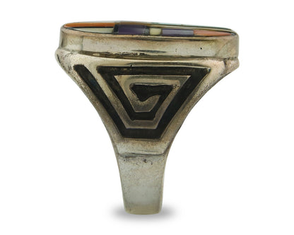 Vintage Navajo Ring 925 Sterling Natural Gemstone Native Artist Size 12