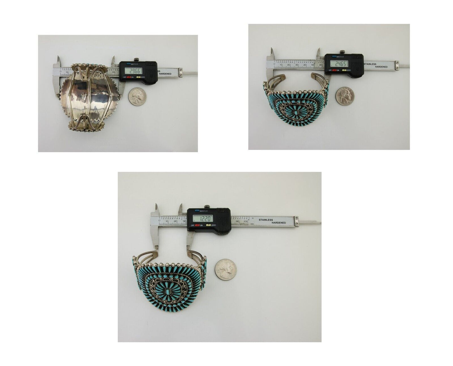 Men Navajo Bracelet 925 Silver Natural Blue Turquoise Signed Benson Yazzie C80s