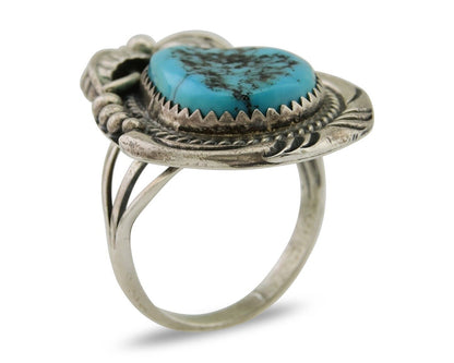 Navajo Ring 925 Silver Natural Blue Turquoise Native American Artist C.80's
