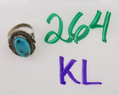 Navajo Handmade Ring 925 Silver Natural Turquoise Native Artist C.80's