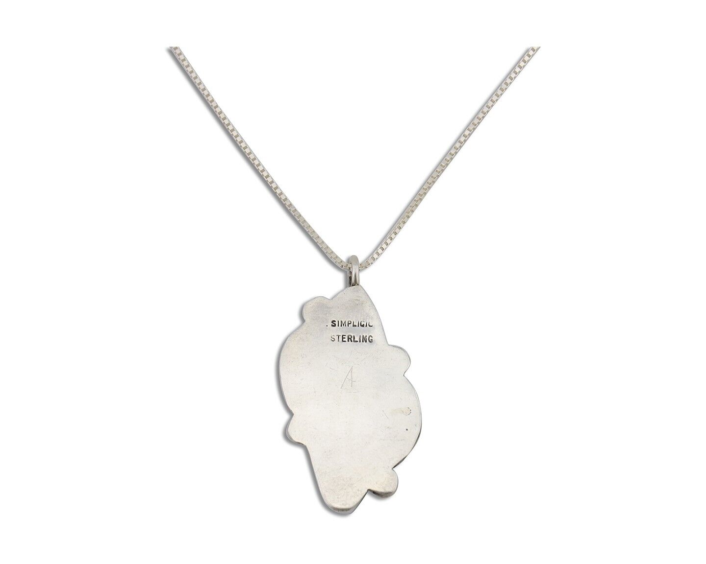 Navajo Turquoise Handmade Necklace 925 Silver Signed Simplicio C.80s