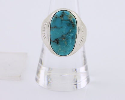 Navajo Handmade Ring 925 Silver Natural Mined Turquoise Artist C.80's