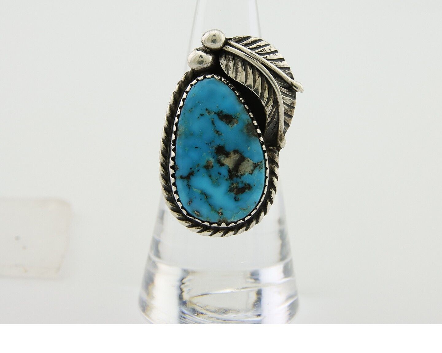 Navajo Ring 925 Silver Turquoise Artist Signed IJC C.80's