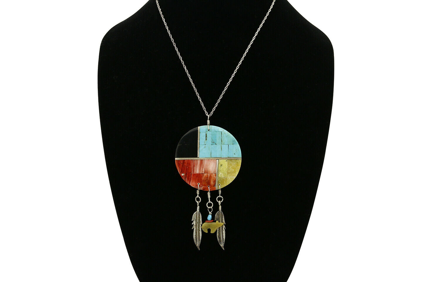 Santa Domingo Handmade .925 Silver Natural Gemstone Pendant