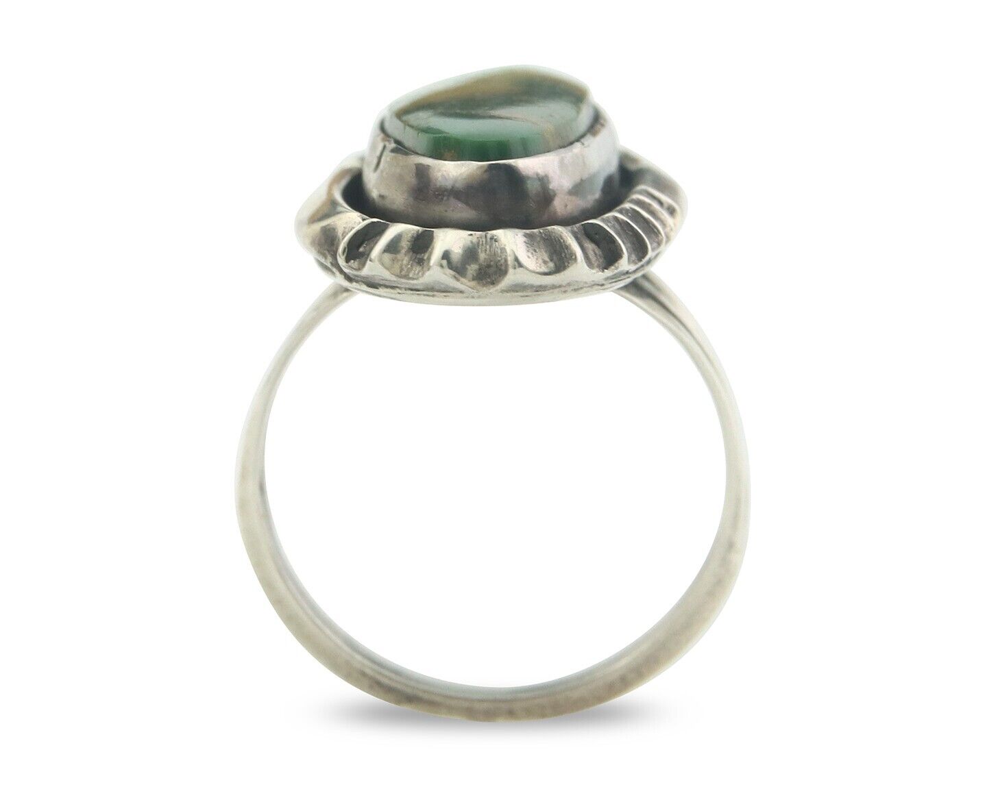 Navajo Ring 925 Sterling Royston Turquoise Native Artist C.80's Size 7.75