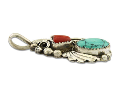 Navajo Necklace 925 Silver Spiderweb Turquoise Artist Signed Justin Morris C80s