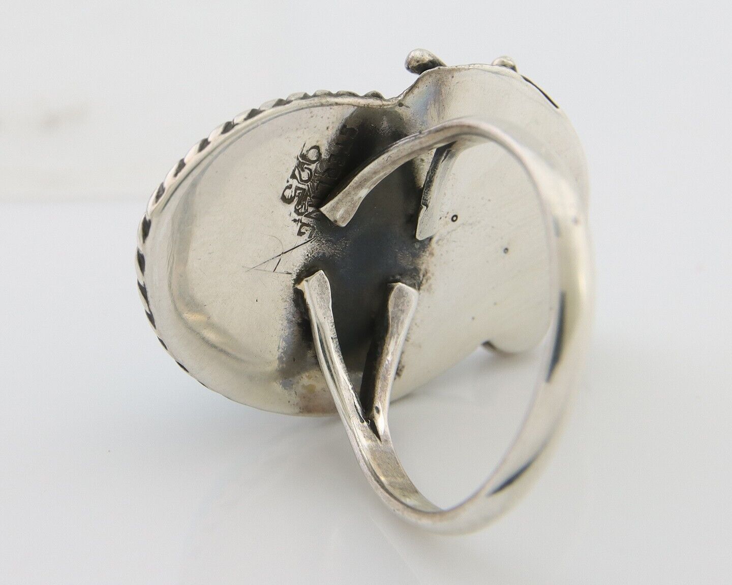 Navajo Handmade Ring 925 Silver Natural Turquoise Native Artist C.80's