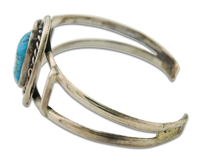 Navajo Bracelet 925 Silver Turquoise Cuff Artist Signed C Montoya C.80's