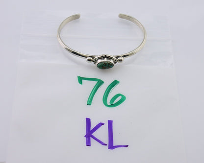 Navajo Bracelet 925 Silver Natural Turquoise Native American Artist C.80's
