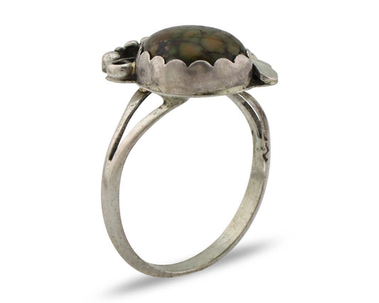 Navajo Ring 925 Silver Damele Turquoise Native American Artist C.80's