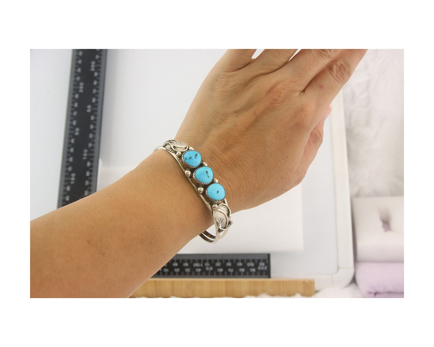 Vintage Navajo Bracelet 925 Silver Turquoise Traditional Handmade Authentic