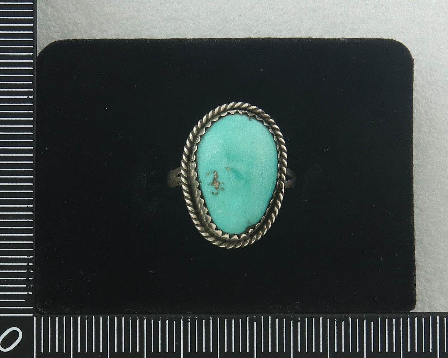 Vintage Navajo Ring 925 Sterling Authentic Santa Rita Turquoise Size 6.0