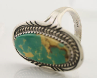 Navajo Ring 925 Silver Natural Blue Turquoise Native American Artist C.80's