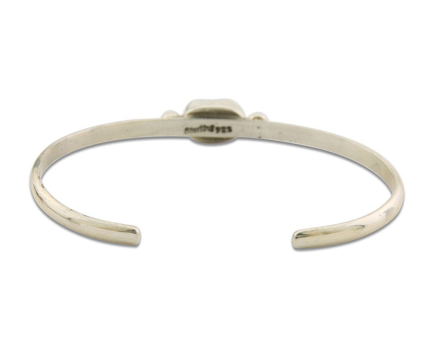 Navajo Bracelet .925 Silver Natural Red Coral Cuff Native American Artist C.80's