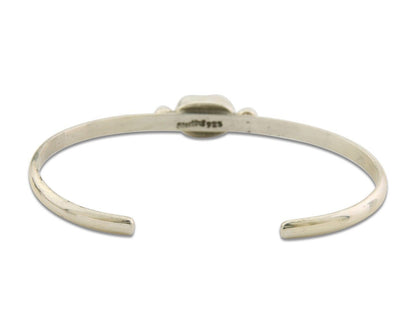 Navajo Bracelet .925 Silver Natural Red Coral Cuff Native American Artist C.80's