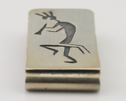 Navajo Kokopelli Money Clip Handmade .925 Silver & .999 Nickle C.80's