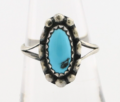 Navajo Ring 925 Silver Sleeping Beauty Turquoise Signed SkyStone Creations C80s