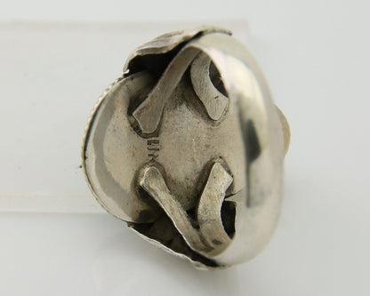 Navajo Handmade Ring 925 Sterling Silver Natural Turquoise Native Artist C.80's