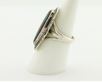 Navajo Ring 925 Silver Natural Turquoise Artist Signed M Begay C.80's