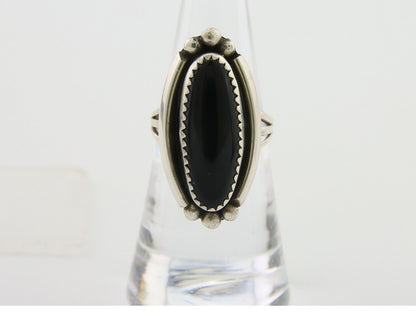 Navajo Handmade Ring 925 Silver Black Onyx Artist Signed SC C.80's