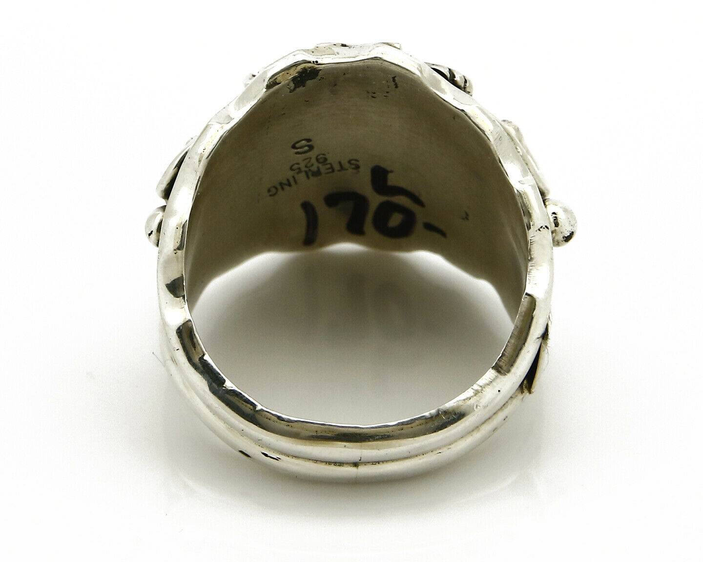 Navajo Eagle Ring .925 SOLID Silver & 12k GF Handmade Signed Artist S Circa 1980