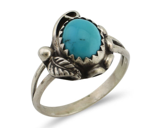 Navajo Ring 925 Silver Turquoise Artist Signed SkyStone Creations C.80's