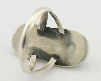 Navajo Handmade Ring 925 Silver Natural Turquoise Native American Artist C.80's
