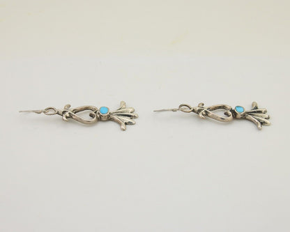 Navajo Dangle Earrings 925 Silver Blue Turquoise Native American Artist C.80's