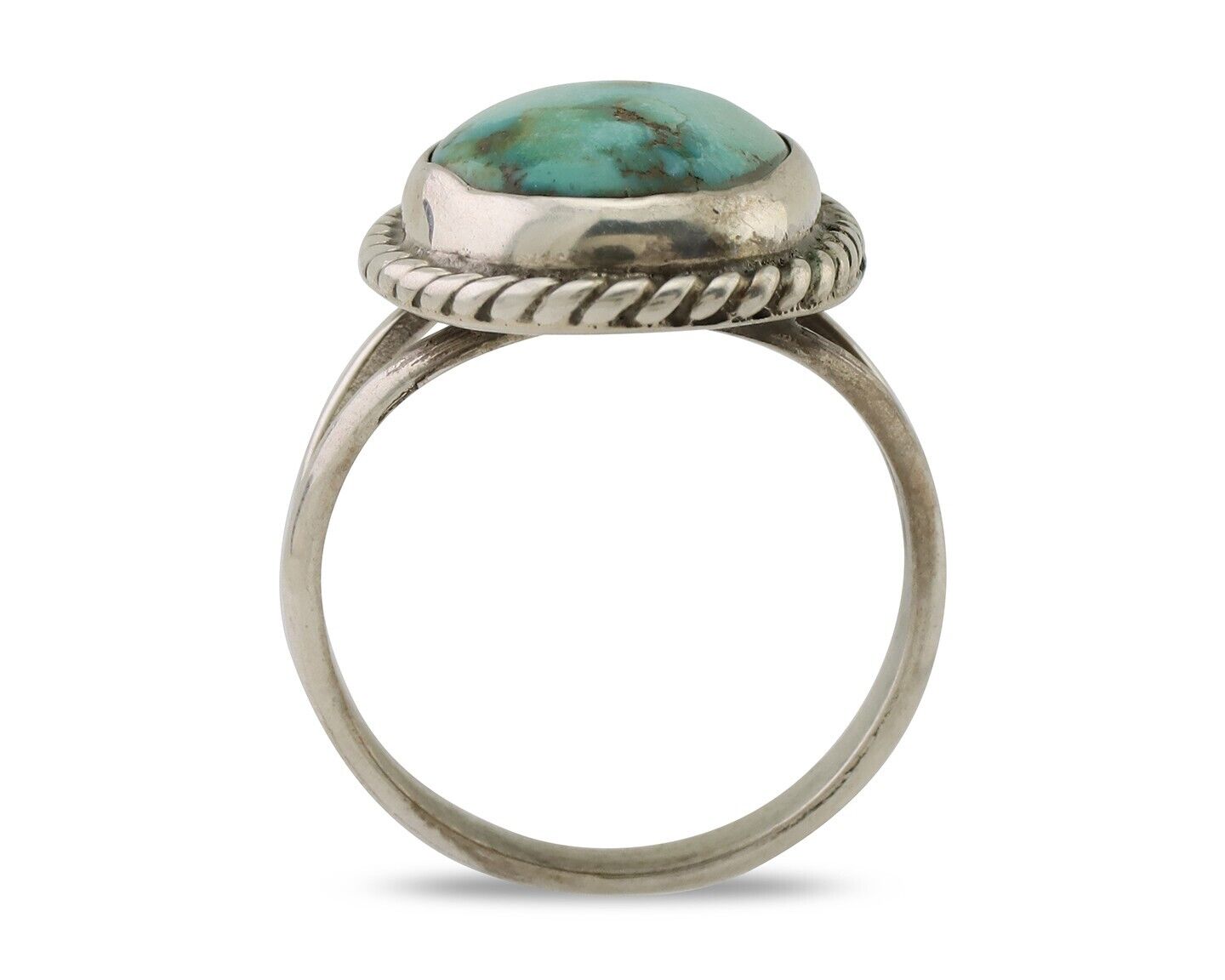 Navajo Ring 925 Silver Natural Blue Turquoise Native American Artist C.80's