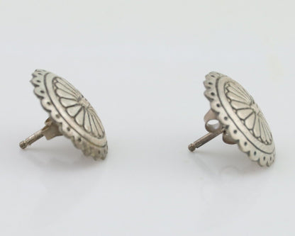 Navajo Small Shield Earrings 925 Silver Native American Artist C.80's