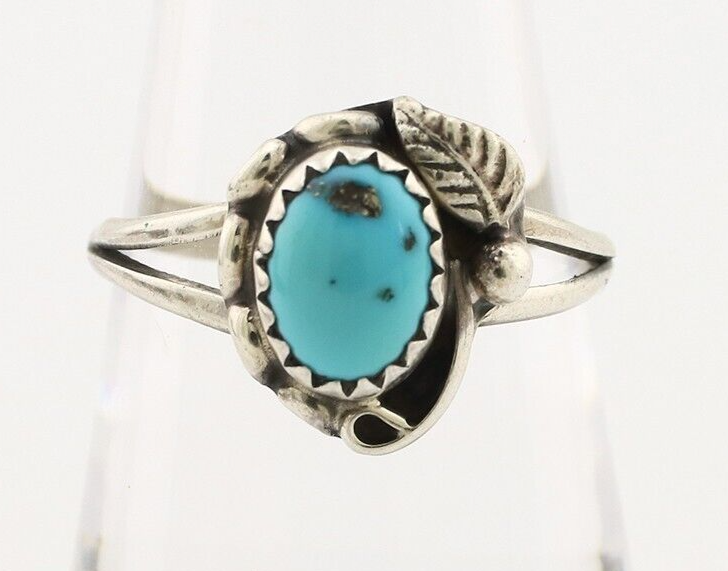 Navajo Ring 925 Silver Turquoise Artist Signed SkyStone Creations C.80's