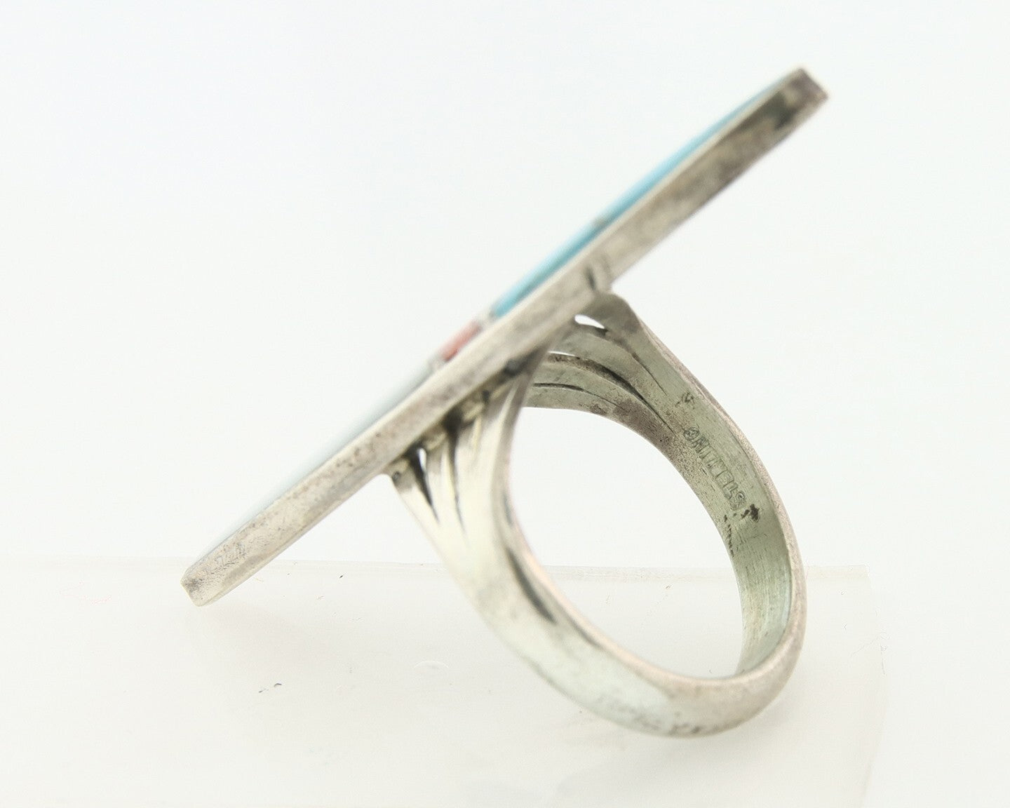 Vintage Navajo Ring 925 Sterling Silver Turquoise Handmade Size 8.5