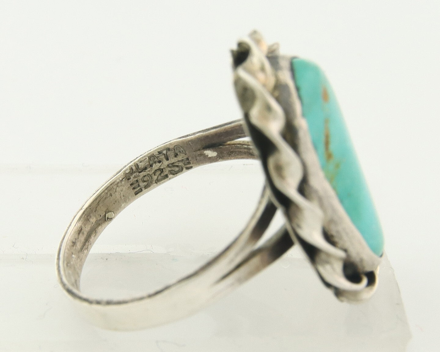 Vintage Navajo Ring 925 Sterling Natural Gemstone Native Artist Size 8.0