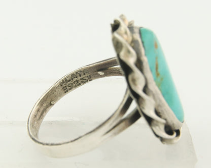 Vintage Navajo Ring 925 Sterling Natural Gemstone Native Artist Size 8.0