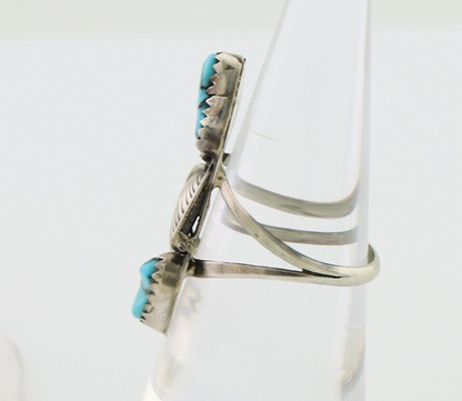 Navajo Handmade Ring 925 Silver Kingman Turquoise Native American Artist C.80's