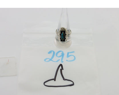 Navajo Ring 925 Silver Natural Blue Turquoise Native American Artist C.80's